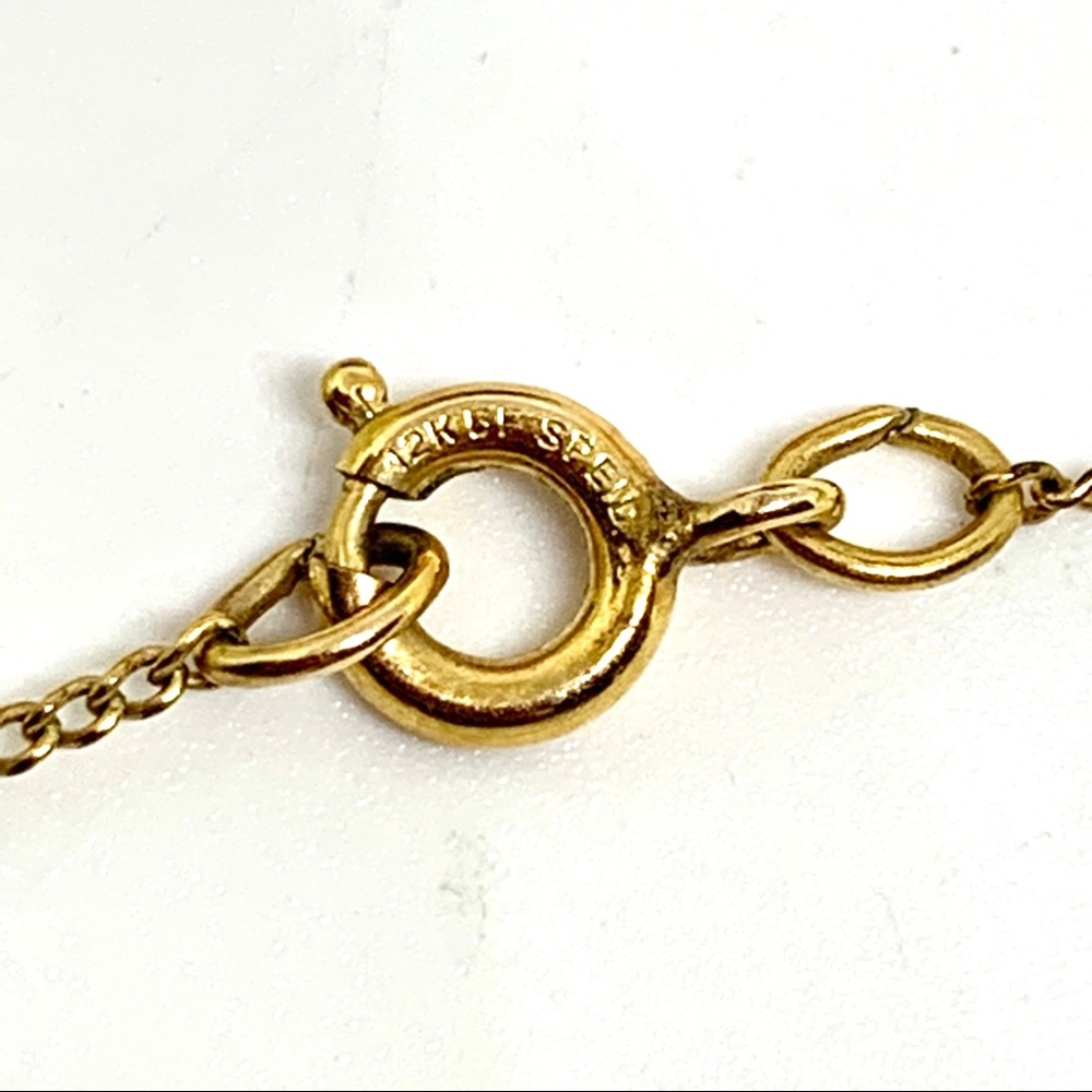 VINTAGE⚜️12K Gold Filled & Genuine Jade Necklace - Picture 4 of 7